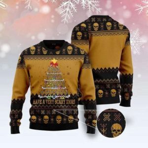 Spookily Festive Skull Ugly Sweater –…