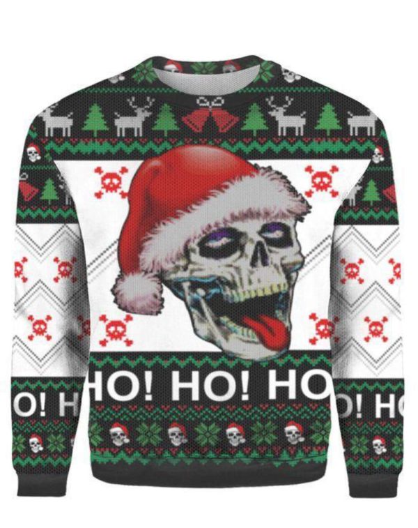 Spooky and Festive Skull Santa Ugly Sweater for Adults – Perfect Christmas Attire!