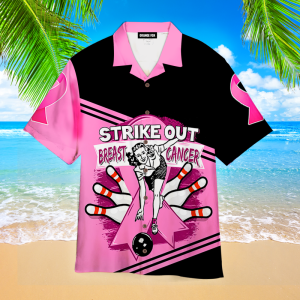 strike out breast cancer gift for bowling lovers pink bowling girl aloha hawaiian shirts for men women wh1276 1.png