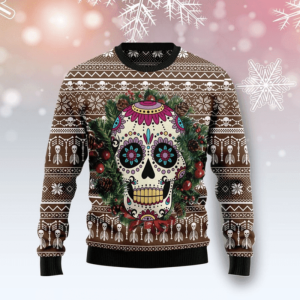 Stunning Sugar Skull Christmas Sweater AWESOME…