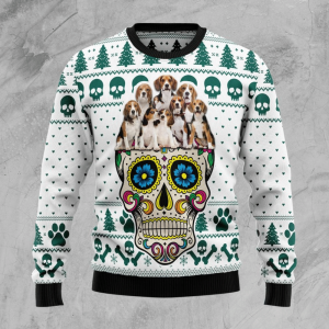 Sugar Skull Beagles Ugly Christmas Sweater…