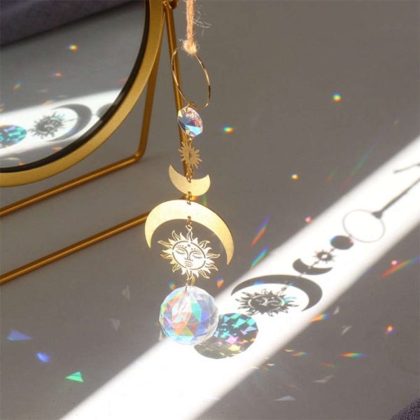 Suncatchers Light Crystal Hanging Pendant Eye Wind Chime Rainbow Chaser Witch Ornaments Garden Decoration AL1024