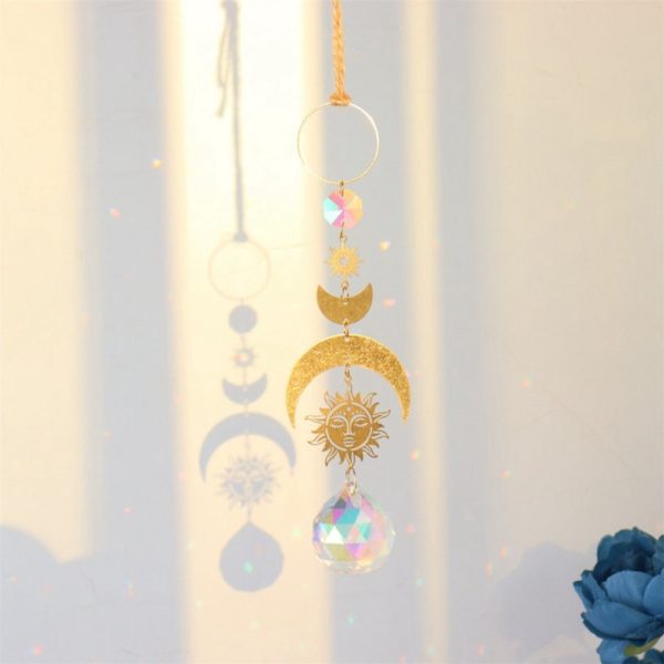 Suncatchers Light Crystal Hanging Pendant Eye Wind Chime Rainbow Chaser Witch Ornaments Garden Decoration AL1024
