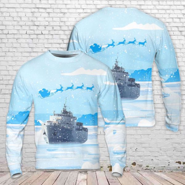 Swedish Navy HSwMS Alvsborg (M02) Christmas Sweater 3D Gift For Christmas