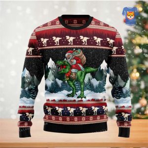 T-Rex Santa Claus Ugly Christmas Sweater…