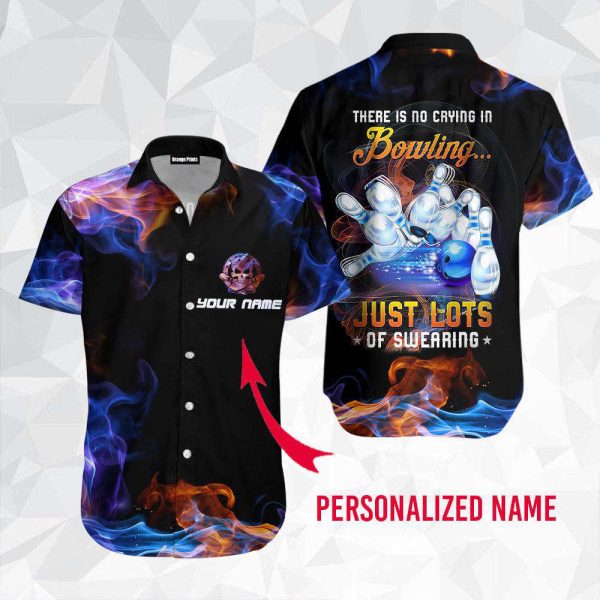 There Is No Crying In Bowling Just Lots Of Swearing Custom Name Hawaiian Shirt For Men & Women HN1088