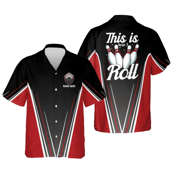 This is How I Roll Bowling red and black Hawaiian Shirt, Summer gift for Bowling team shirt