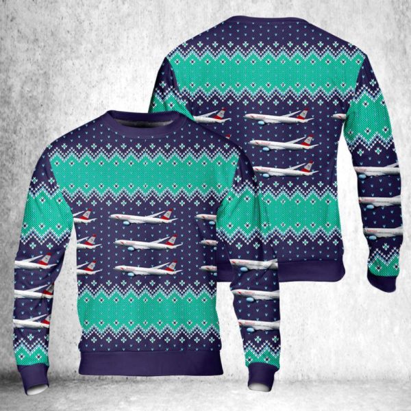 Austrian Airlines Boeing 777 Ugly Christmas Sweater: Festive AOP Design!