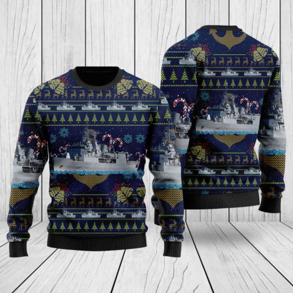 Royal New Zealand Navy HMNZS Te Mana (F111) Christmas Sweater – Unique 3D Gift