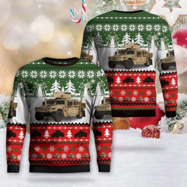 U.S. Marine Corps M1151A1 HMMWV Armament Carrier Christmas Sweater 3D Gift For Christmas