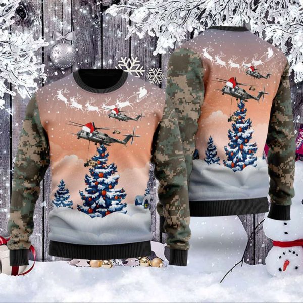 U.S. Marine Corps Sikorsky CH-53E Super Stallion (S-65E/80) Christmas Sweater 3D Christmas Gift Day