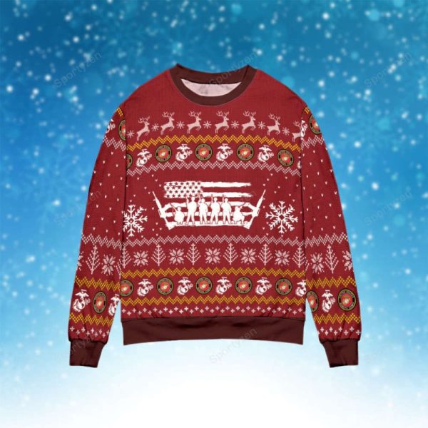 Stylish US Marine Corps Ugly Christmas Sweater – For Christmas Day
