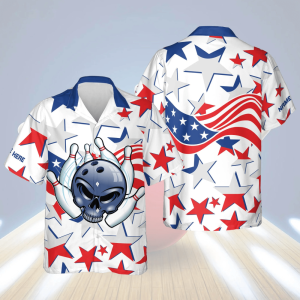 USA Bowling Button-Down Shirt: Short Sleeve…