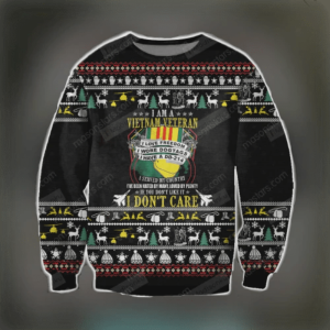 Vietnam Veteran Sweater: Black Ugly Christmas…