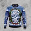 Vibrant Sugar Skull Ugly Christmas Sweater – All Over Print Sweatshirt
