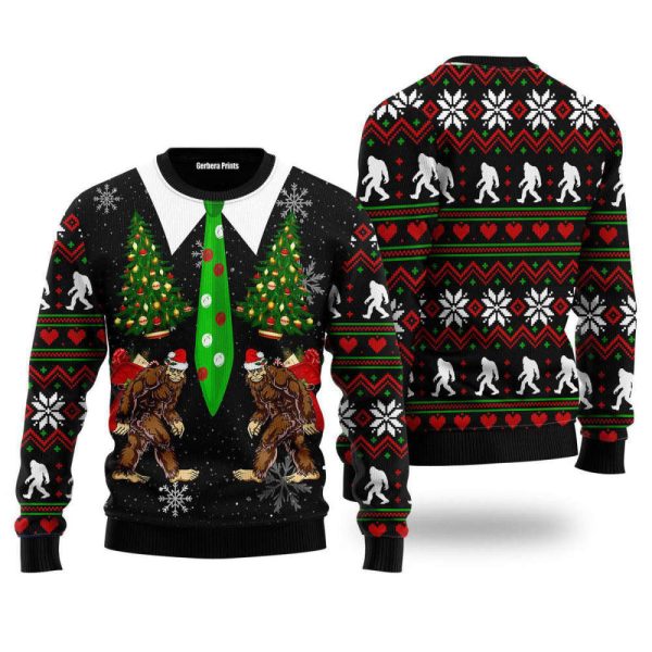 Vintage Bigfoot Christmas Ugly Sweater – Men & Women Gift For Christmas
