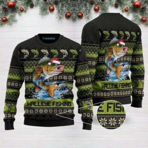 Walleye Fishing Ugly Christmas Sweater –…