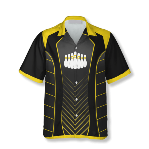 yellow sports style emblem custom bowling hawaiian shirt 1.png