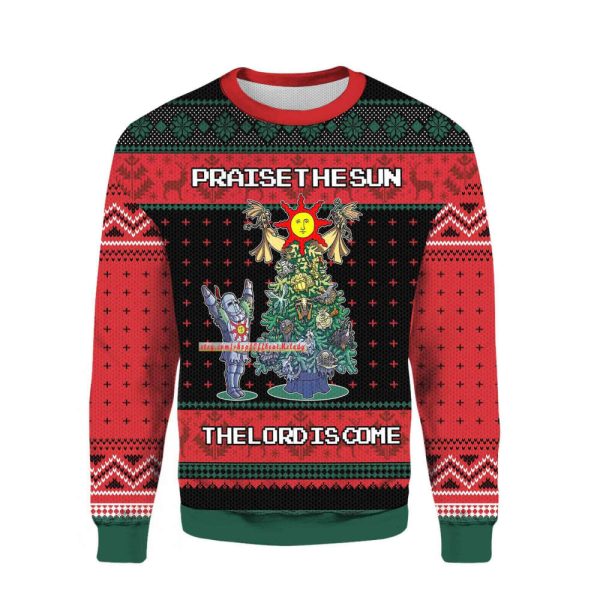 Praise The Sun The Lord Is Come Ugly Sweater, Christmas Ugly Sweater 3D Over Print, 2022 Ugly Christmas Sweater Hoodie Sweatshirt