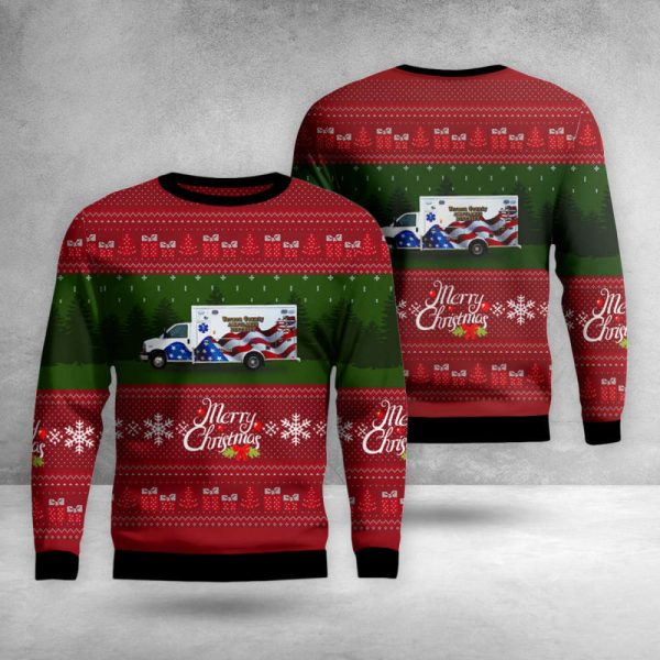 Get Festive with Nevada MO Ambulance District Christmas AOP Ugly Sweater