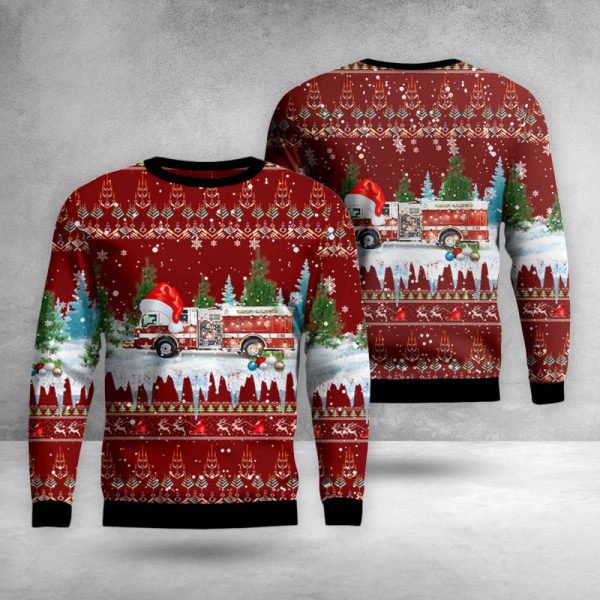 Festive Yardley-Makesfield Fire Co Christmas AOP Ugly Sweater