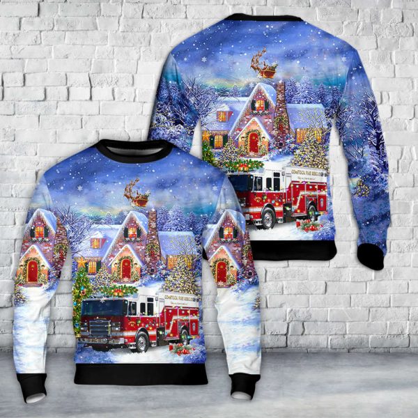 Comstock Fire & Rescue Christmas Sweater – Kalamazoo MI Festive Design