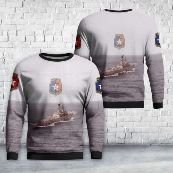 Show Your Naval Pride with USS Texas (CGN-39) Christmas Sweater