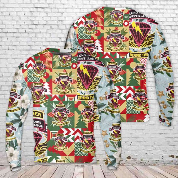 US Army 51st Infantry Regiment Christmas Sweater: LRS Company Design