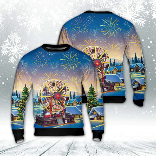 Merry Christmas Giant Wheel Sweater: Festive & Fun Holiday Apparel