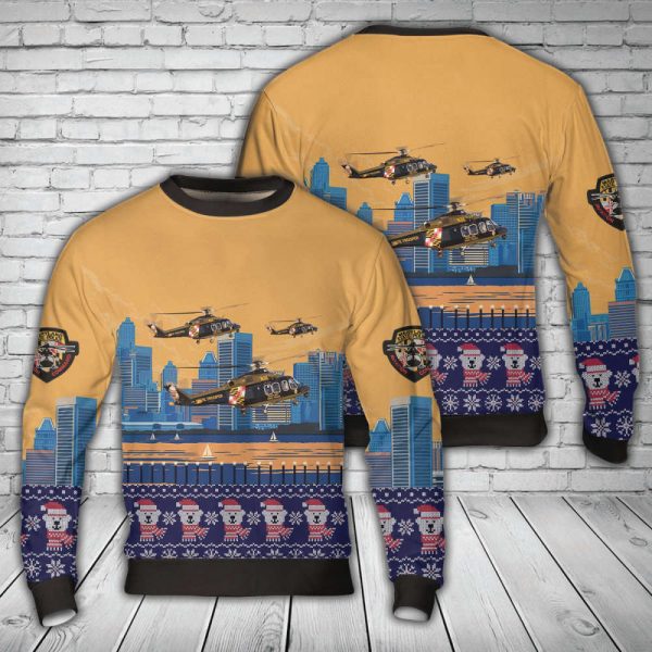 Maryland State Police AW139 N388MD Trooper 1 Christmas Sweater