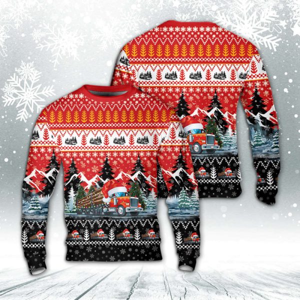 Get Festive with Logging Truck Christmas Sweater – Perfect Holiday Gift!