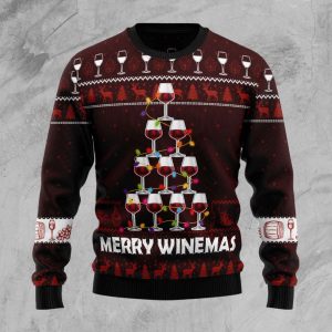 Merry Winemas D1410 Ugly Christmas Sweater…