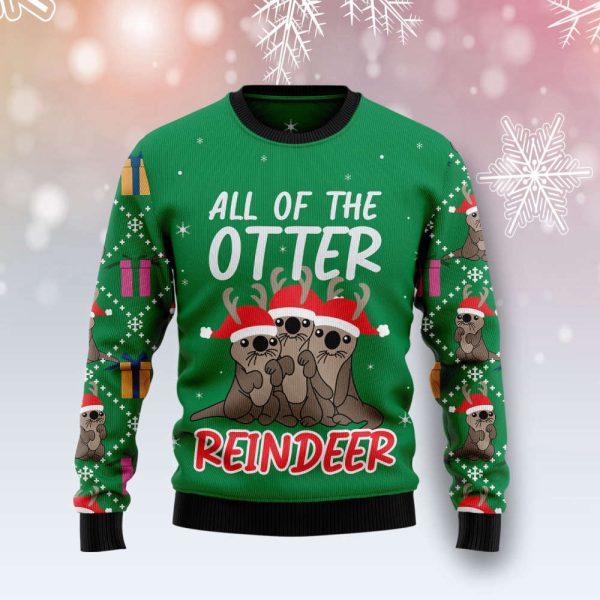 Shop Otter Reindeer T2810 Ugly Christmas Sweater – Gift For Christmas