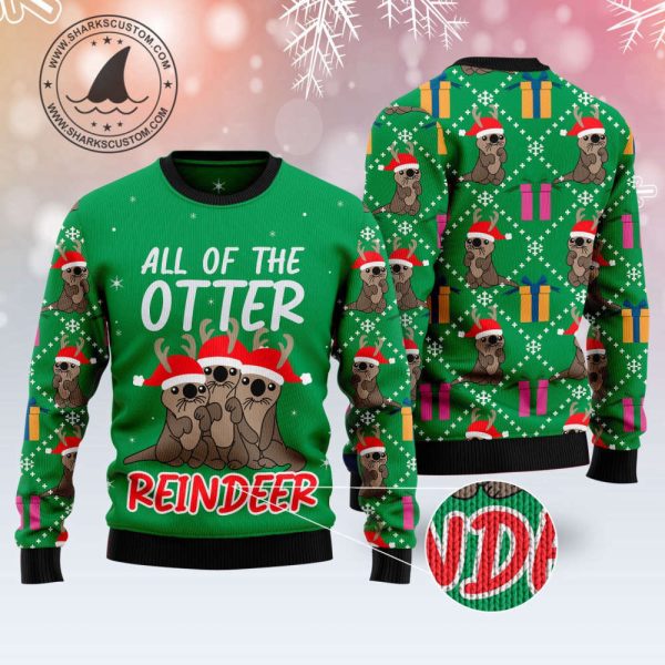 Shop Otter Reindeer T2810 Ugly Christmas Sweater – Gift For Christmas