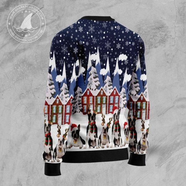 Shop Boston Terrier Family TY0311 Ugly Christmas Sweater – Noel Malalan