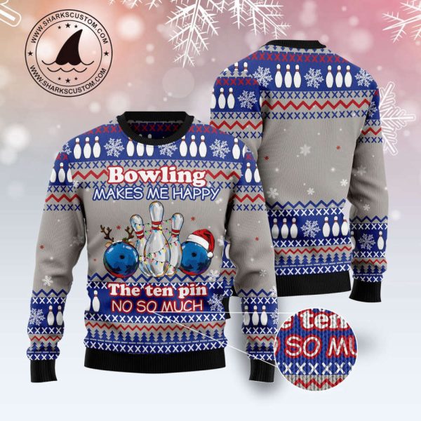 Bowling Merry Christmas T1111 Ugly Christmas Sweater, Noel Malalan