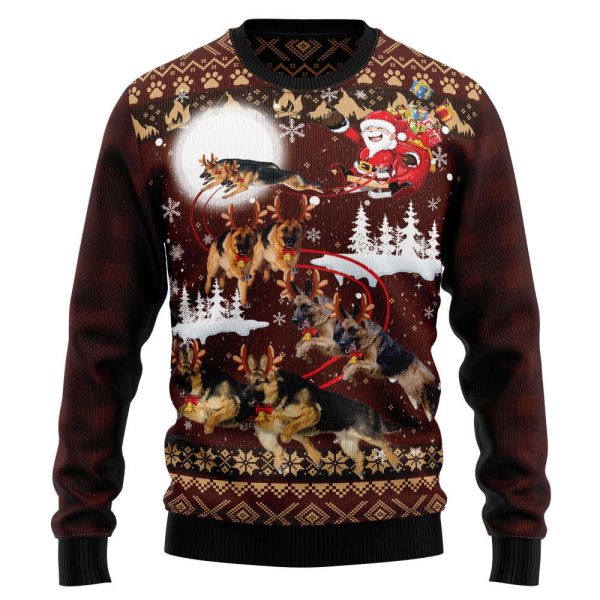 German Shepherd Reindeers Car D0210 Ugly Christmas Sweater, Noel Malalan