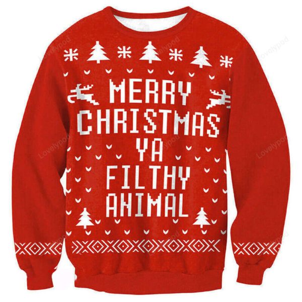 Merry Christmas Pattern Print Awesome Gift For Christmas Ugly Christmas Sweater