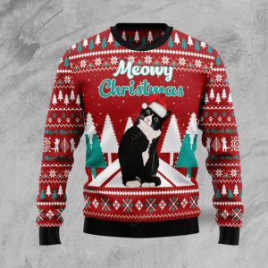 Black cat Meowy Christmas Ugly Christmas…