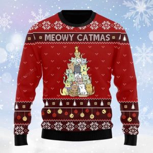 Cat Christmas Tree Ugly Sweater: Perfect…