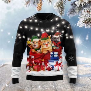 Cat Gifts Noel Ugly Christmas Sweater…