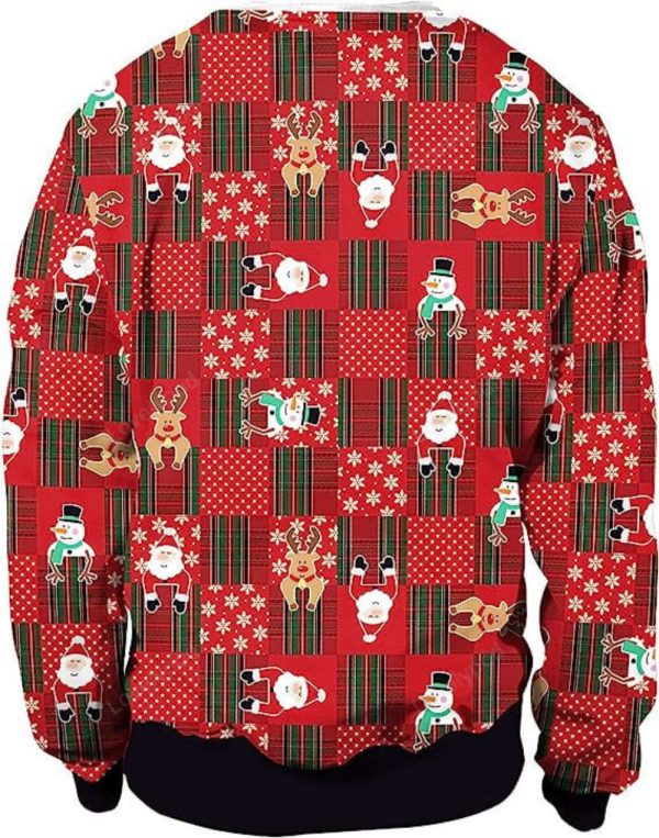 3D Graphic Reindeer Santa Ugly Christmas Sweater – Unisex Funny Novelty