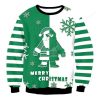 Merry Xmas Santa Claus Two Tone Split Awesome Ugly Christmas Sweater