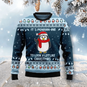 Cute Penguin Ugly Christmas Sweater –…