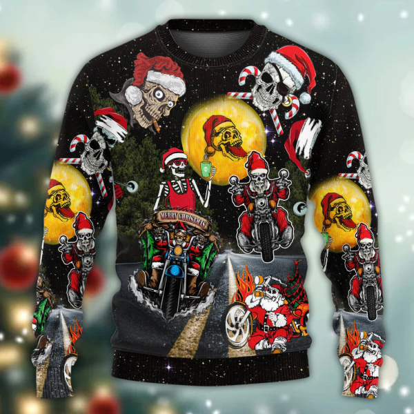 Skull Santa Christmas Sweater – Ugly 3D AOP Shirt – Gift For Christmas