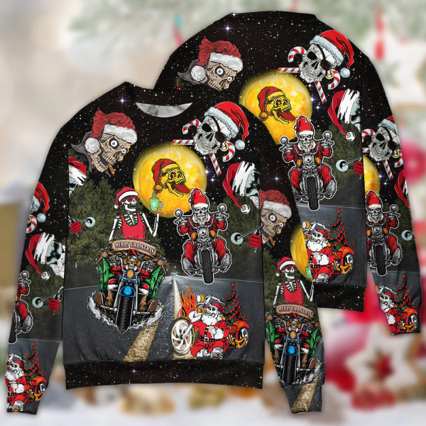 Skull Santa Christmas Sweater – Ugly 3D AOP Shirt – Gift For Christmas