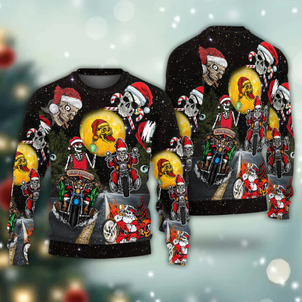 Skull Santa Christmas Sweater – Ugly 3D AOP Shirt – Gift For Christmas