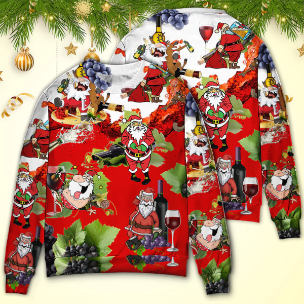 Santa Get Drunk 3D AOP Shirt: Ugly Christmas Sweater for Festive Party