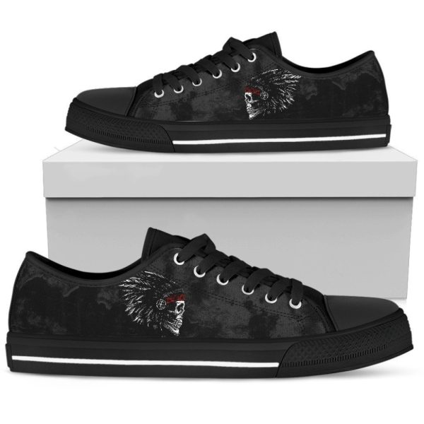 Stylish Native American Skull Pattern Low Top Shoes – Shop Now!