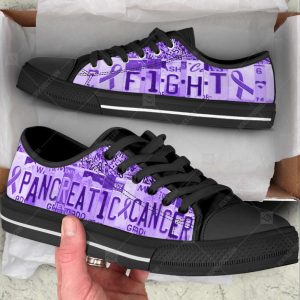 Pancreatic Cancer Low Top Canvas Shoes…
